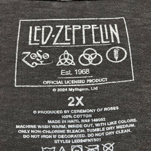 Led Zeppelin Icarus Rock Band Oversized T-Shirt Size 2X - Picture 4 of 4